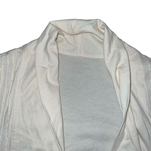 L.L BEAN Cream Drawstring Long Sleeve Cardigan Size M - Picture 4 of 8
